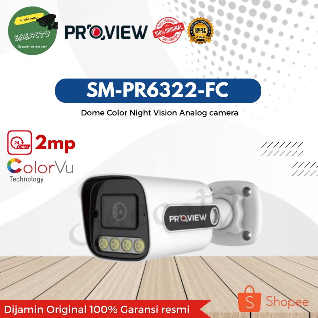 Jual Proview SM-PR6322-FC Camera CCTV full color 2mp gelap tetap warna ...