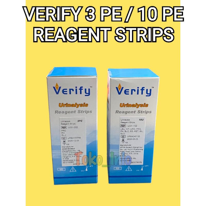 Jual Verify 3 PE/Verify 10 Parameter/Alat Cek Urin/Urinalysis Reagent ...