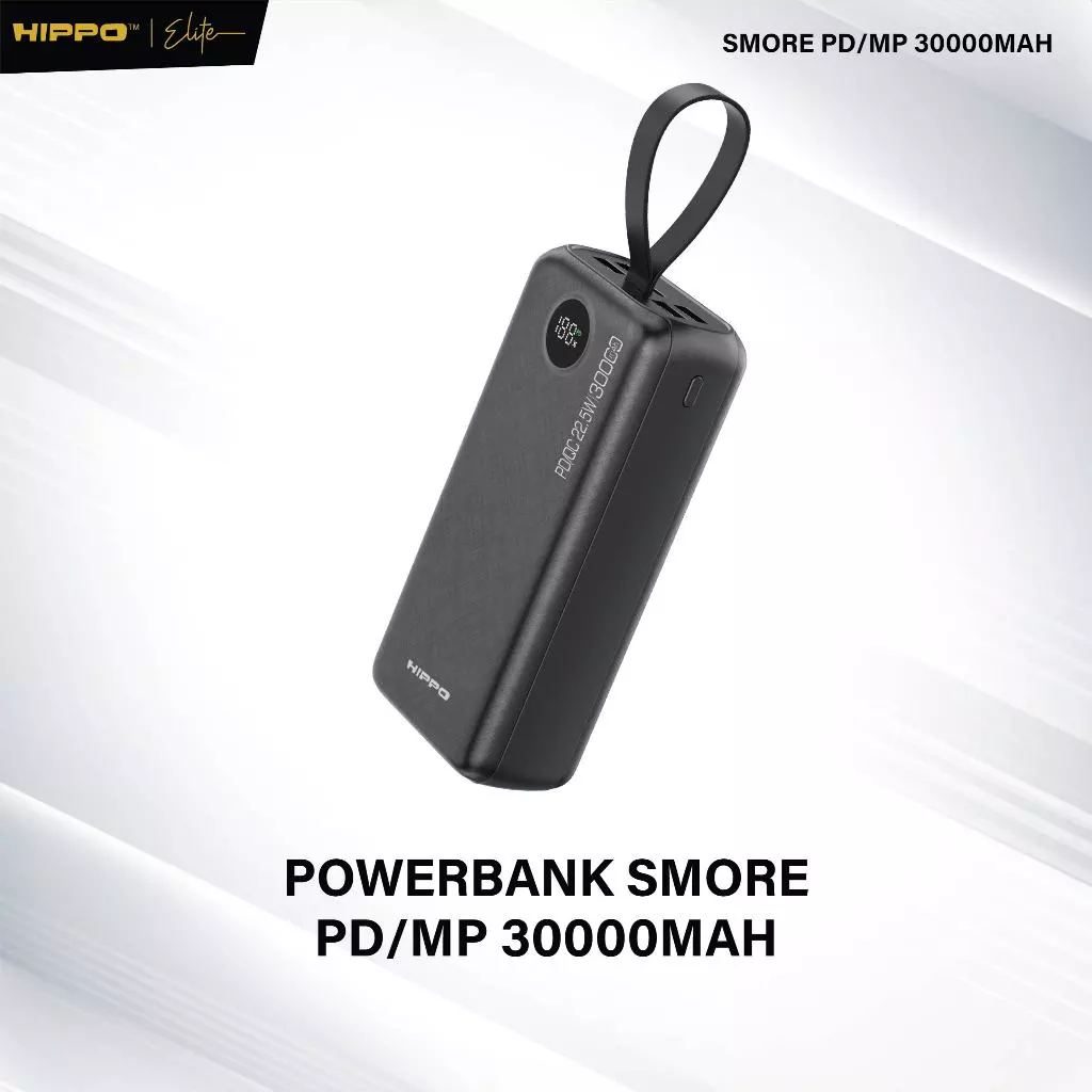 Hippo Powerbank Smore PD 22,5W 30000mAh Quick Fast Charging Power Bank Type C Power Delivery QC 5 Port Output