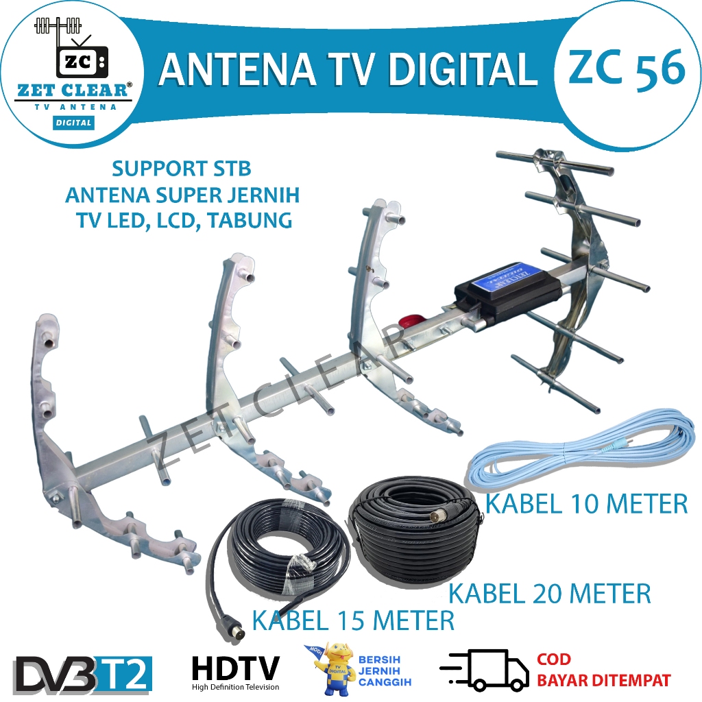 Antena TV Digital Outdoor Zet Clear 56 Super Jernih DVBT2