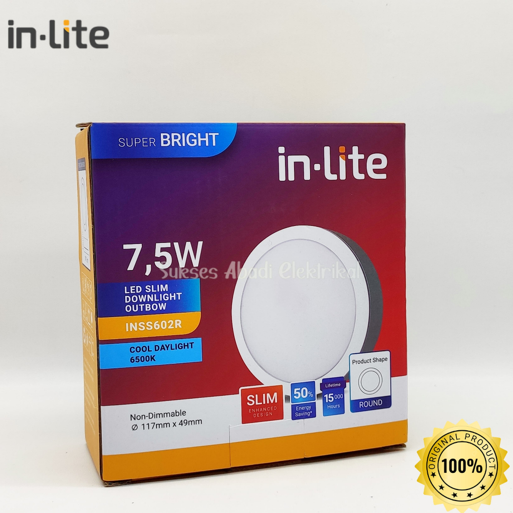 Jual Downlight Panel Outbow Inlite INSS602R Bulat LED In-Lite ...