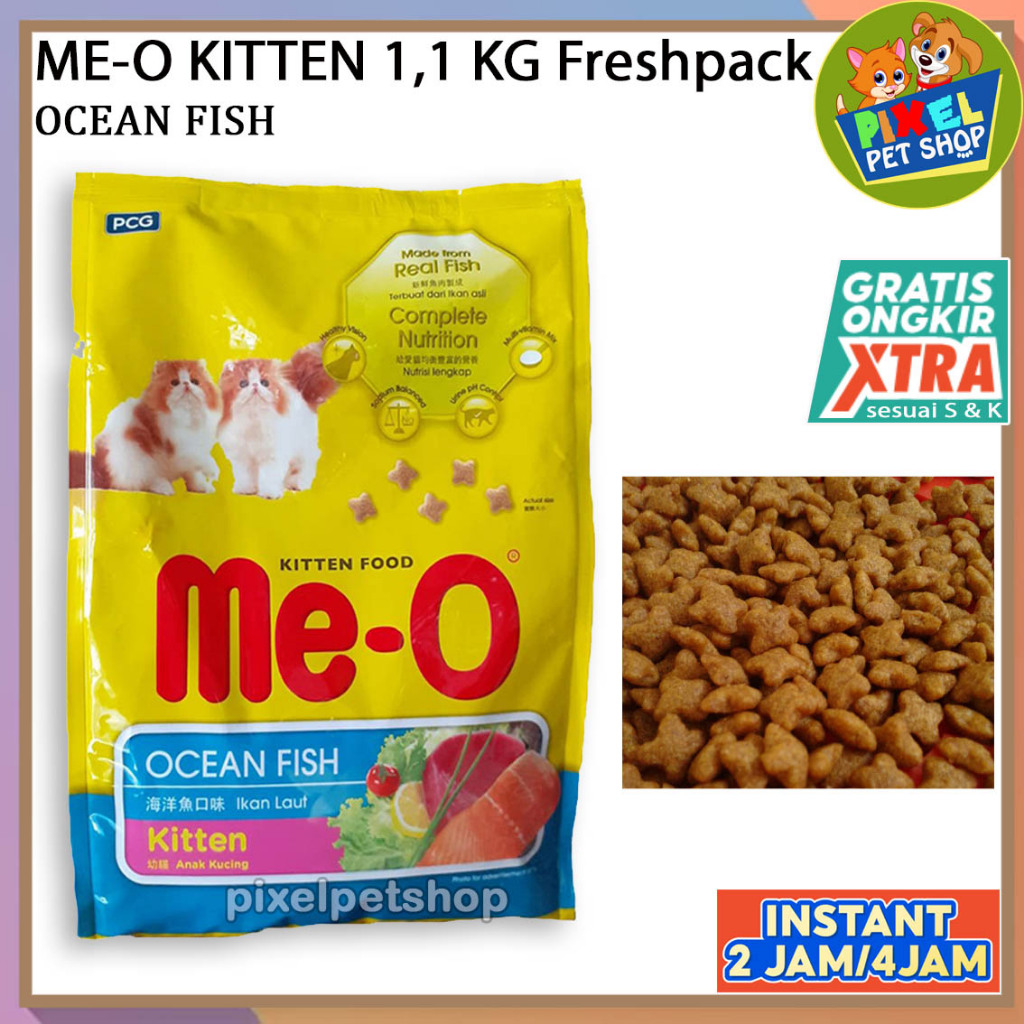 Jual Me-O Meo Kitten Ocean Fish 1,1 Kg FRESH PACK PIXEL PET SHOP ...