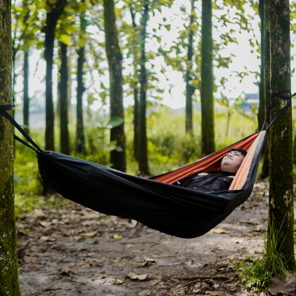 CREDIFOX Hammock Double Layer 140cmX240cm  Kapasitas 2 Orang - Tempat Tidur Gantung - Ayunan Camping