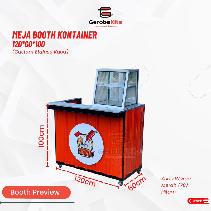 Jual Meja Booth 120x60x100 Custom Etalase | Shopee Indonesia