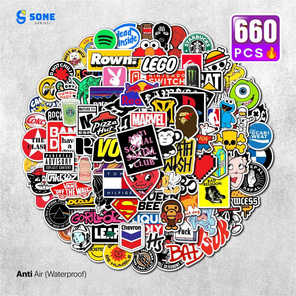 Jual Stiker Pack Hypebeast | Sticker Black & White Dekorasi Laptop ...