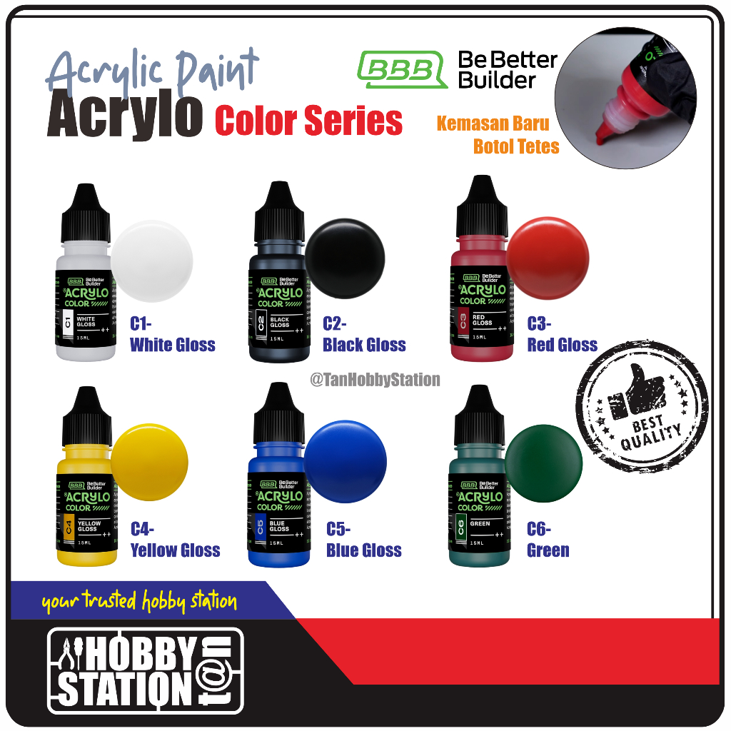 Jual Acrylo Color Basic- Gundam Model Kit Repaint Airbrush Handbrush ...