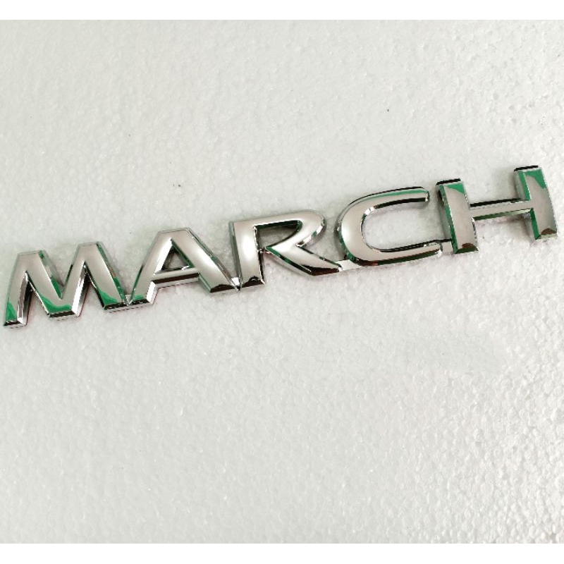 Jual Emblem logo nissan MARCH ukuran original march silver chrome ...