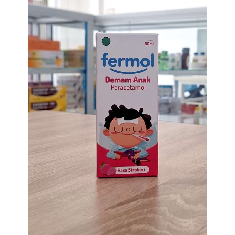 Jual Fermol Syrup Demam Anak - Strawberry @60 mL | Shopee Indonesia