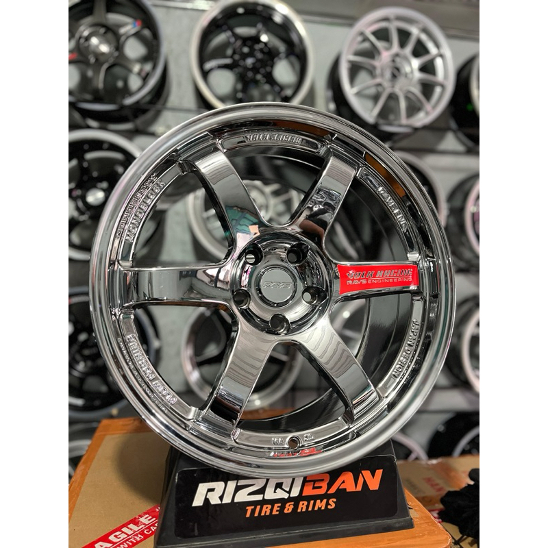 Jual velg te37 SL r18 black chrome pcd 5x114 lebar 9,5 kondisi baru ...