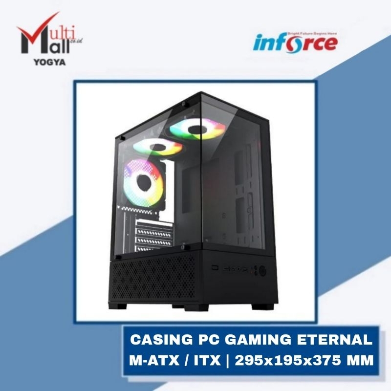 Jual Inforce Casing PC Gaming Eternal M-ATX - YIN (Black) + AHO3 Fan ...