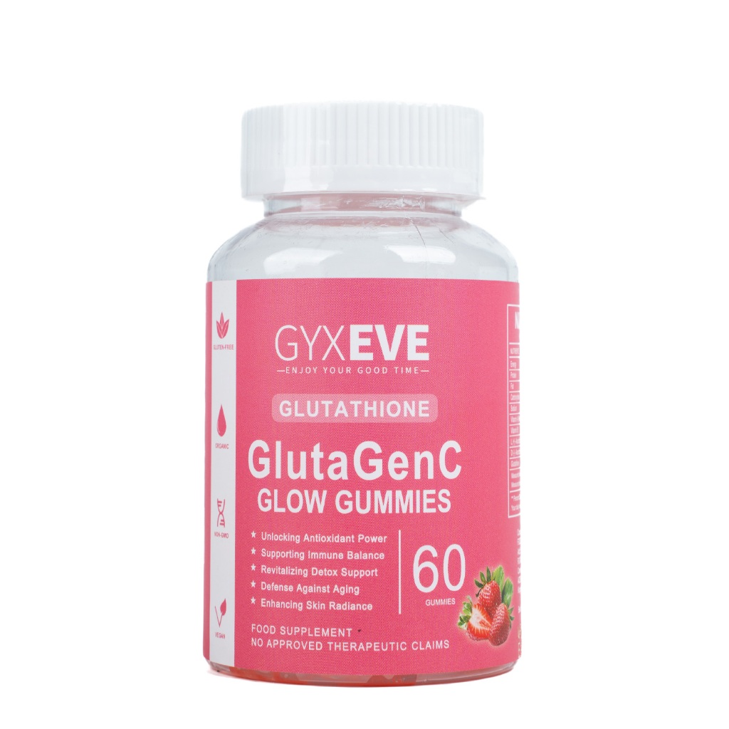 Jual GYXEVE Vitamin C Glutathione memutihkan kulit Gummudge kolagen DHA +  lutein 2 kapsul sehari memperkuat sistem kekebalan tubuh, melindungi mata,  dan menjaga kesehatan rambut, kulit dan kuku. 60 kapsul per botol