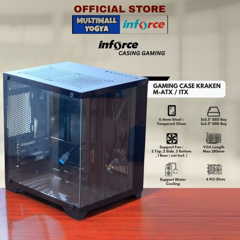 Jual Inforce Casing PC Gaming Kraken Black - 7 FAN | Shopee Indonesia