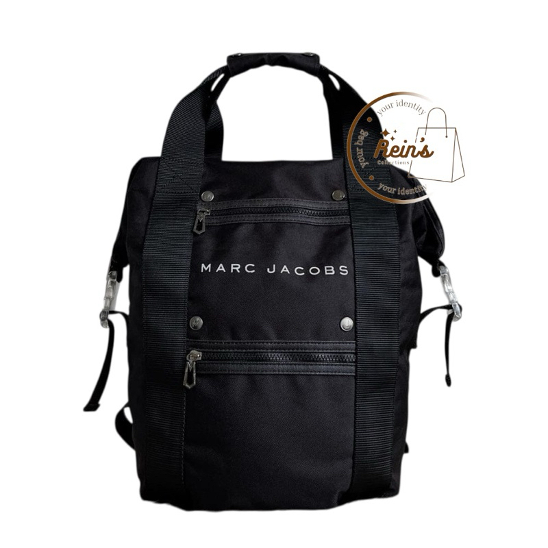Jual MARC JACOBS BLACK CANVAS FRONT ZIP COMPARTMENT DETAIL LARGE ...