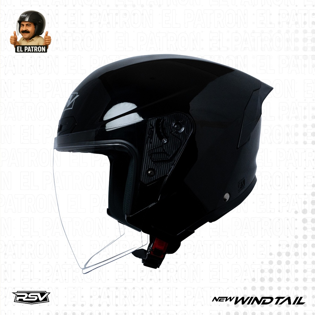 Jual Helm RSV Windtail BLACK Glossy - 100%ORIGINAL Half Face Pria ...