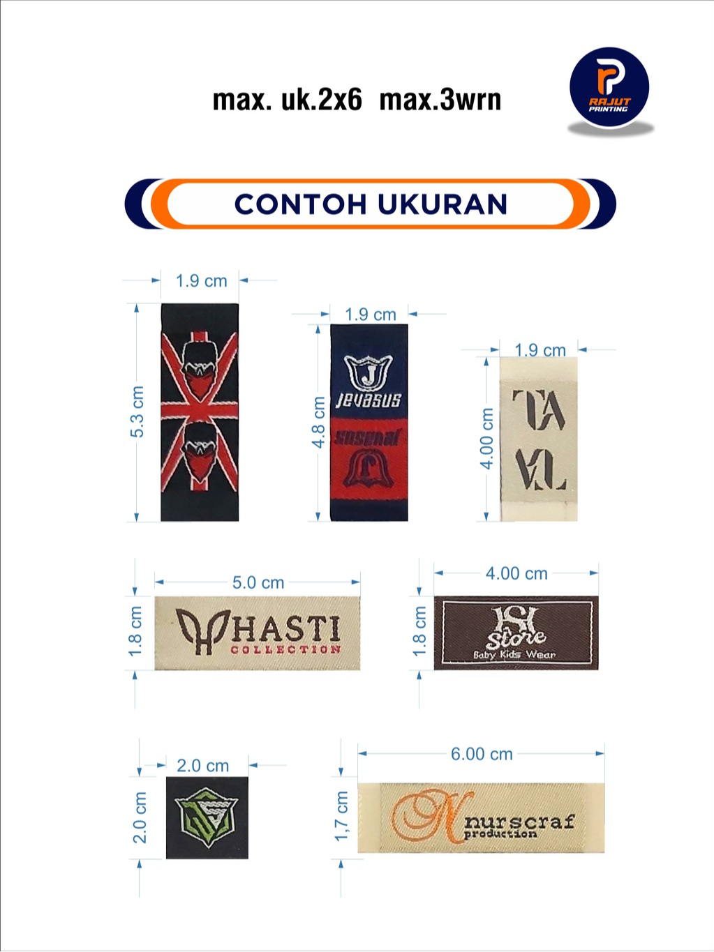 Jual D1 : Label Rajut Woven Damask Uk Max. 2x6cm | Shopee Indonesia