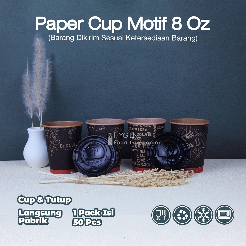 Jual Paper Cup Motif Tahan Panas / Gelas Kertas Minuman/ Paper Cup ...