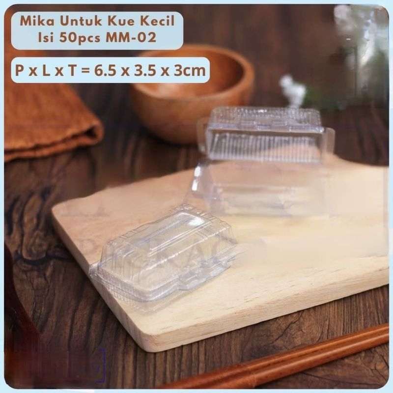 Jual (50pcs) Mika box plastik kotak kue mini tart sushi tray tebal ada ...
