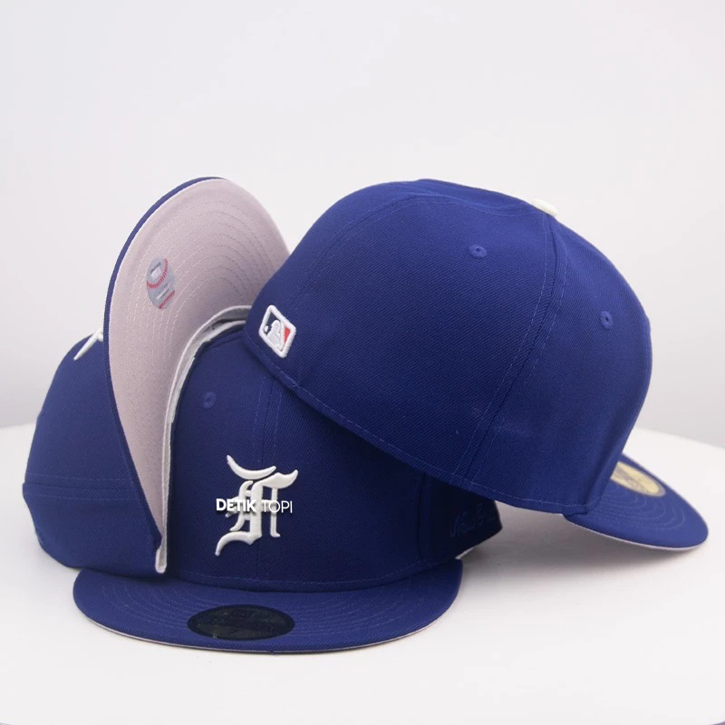 Jual Topi FOG Fear Of God Blue White Visor Grey Fitted Bordir Build Up ...