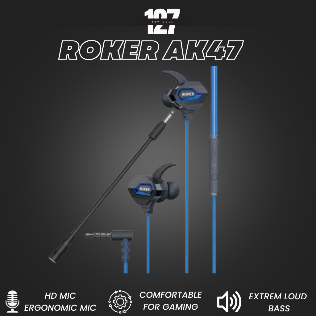 Jual ROKER AK47 Headset Gaming In-Ear Mic | Bass Kencang PUBG ML ...