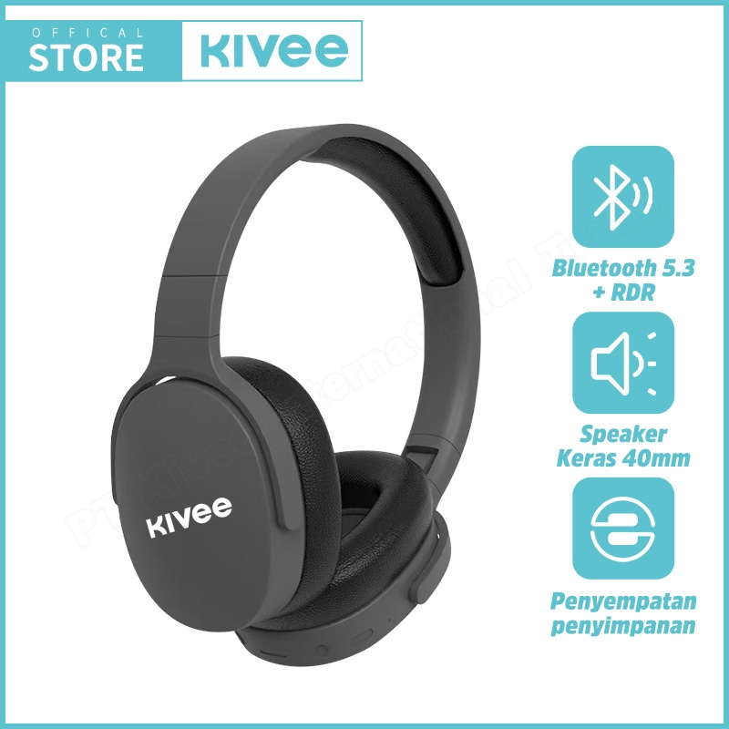 Jual KIVEE Headphone Wireless Bluetooth KV-TW144 Black Headset Music ...