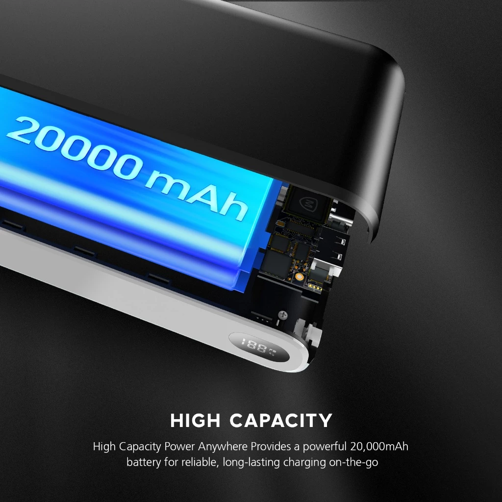 MICROPACK- 20000mAh Built-in Cable Fast Charging Power Bank PB-C20