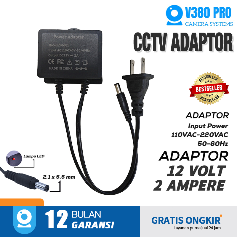 Jual GOODE CCTV Adaptor 100% Asli Adaptor CCTV Kamera Konverter 2.1x5 ...