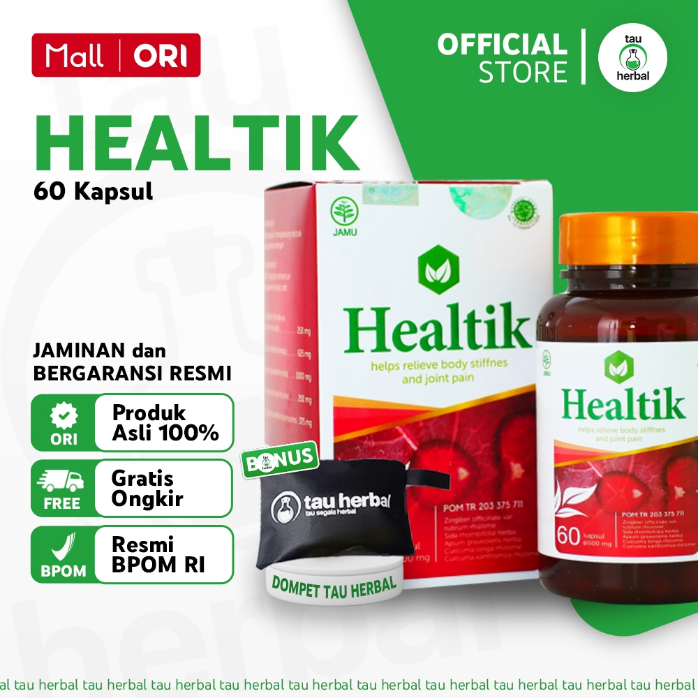 Healtik - Obat Herbal Original untuk Nyeri Sendi Rematik Asam Urat - 60 Kapsul
