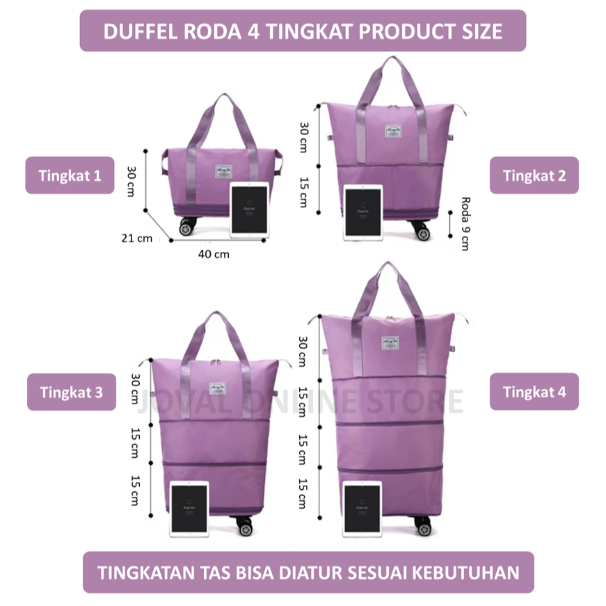 Jual TAS TRAVEL RODA JUMBO 4 TINGKAT / TAS TRAVEL 3 TINGKAT / TRAVEL ...