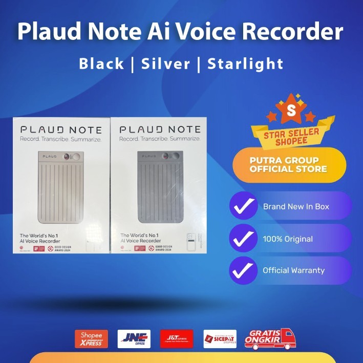 Jual (RESMI) PLAUD NOTE AI Voice Recorder Empowered by ChatGPT Support ...