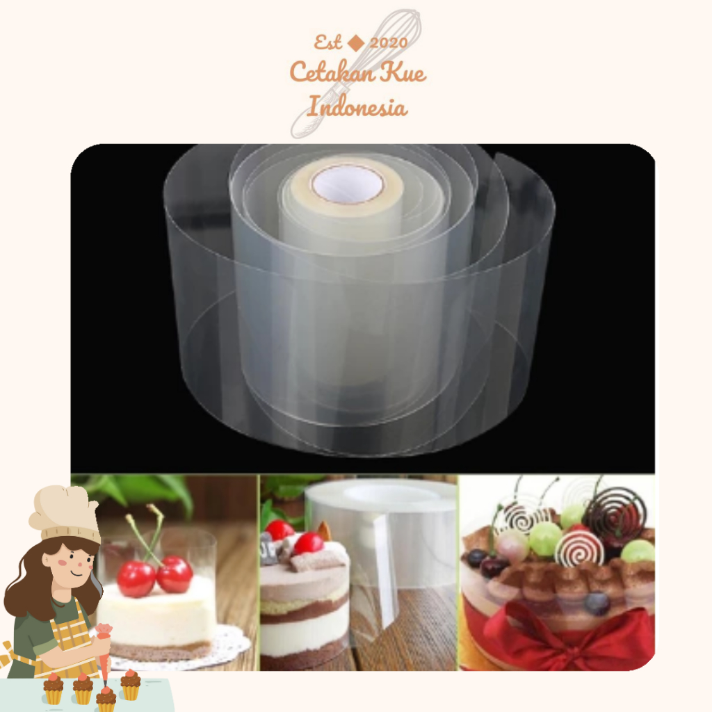 Jual {CKI} 1 METER Plastik Mika Roll Kue/ Mika Roll Tiramisu / Mika ...