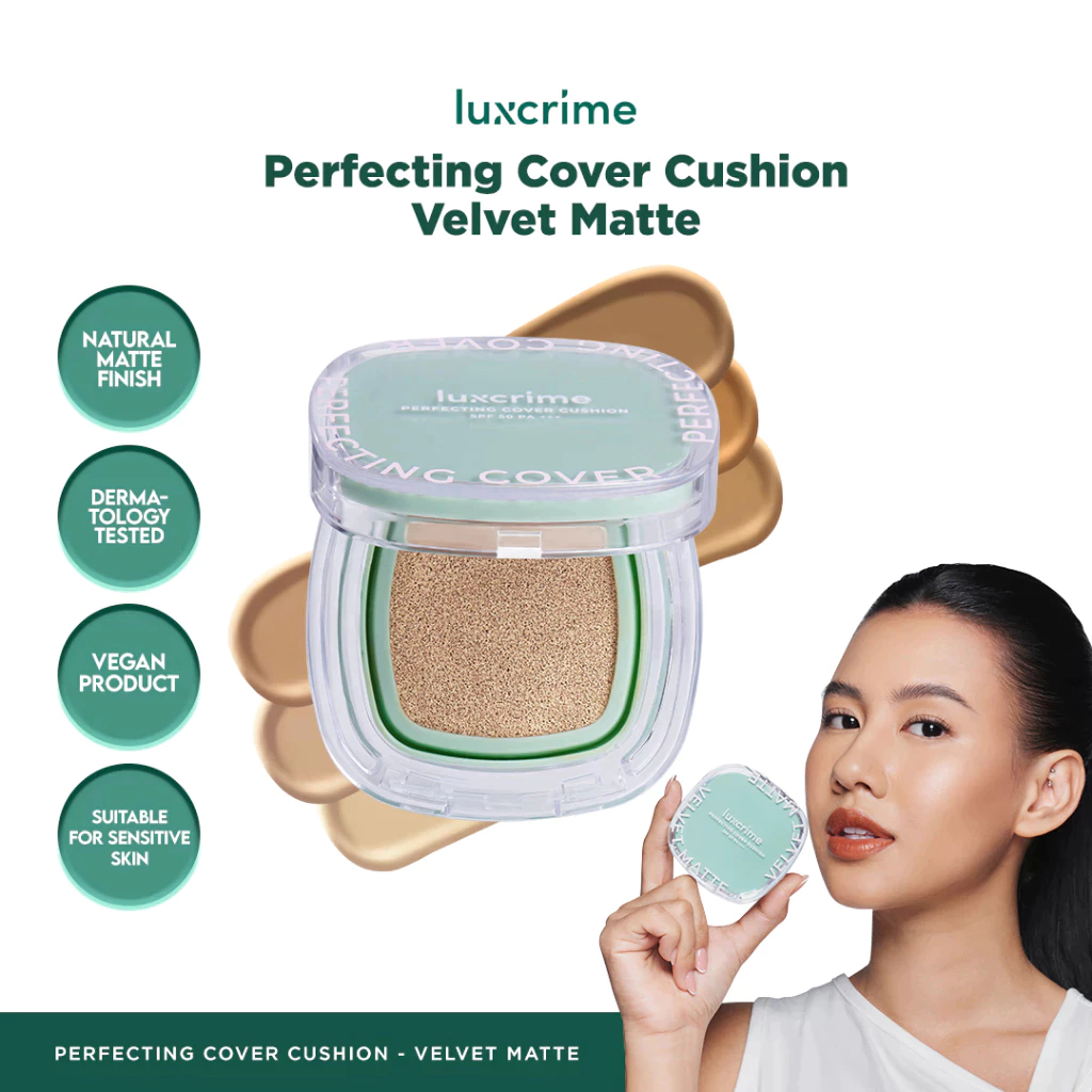 Jual LUXCRIME Perfecting Cover Cushion Velvet Matte - SPF 50 PA ...