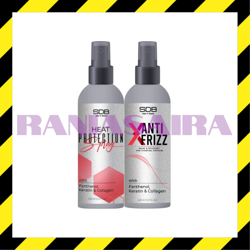 Jual PAKET SDB Heat Protection Spray + Anti Frizz 100ml Rambut Sebelum ...