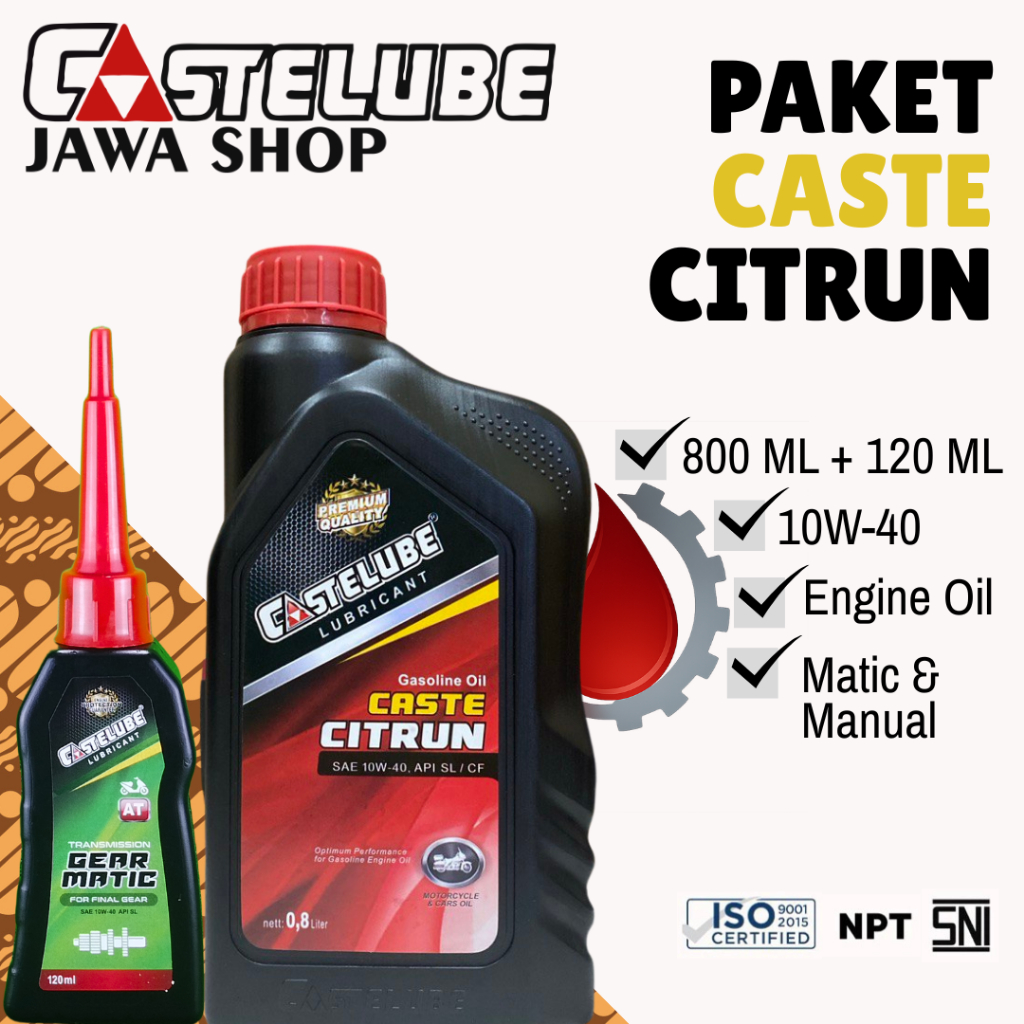 Jual Castelube - Citrun Paket 10W-40 (800ml & Gear matic 120ml ...