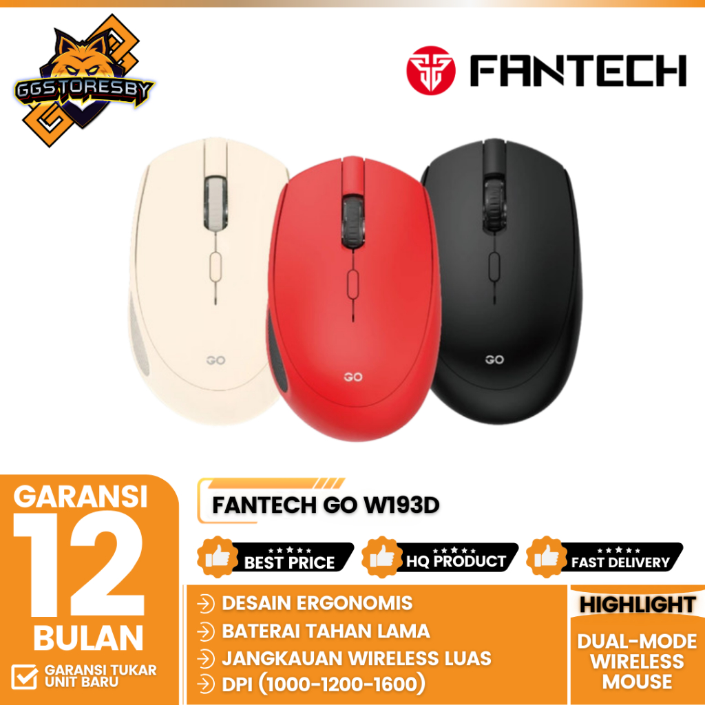 Jual Fantech Go W193D Dual-Mode Wireless Mouse - Silent Click, Energy ...
