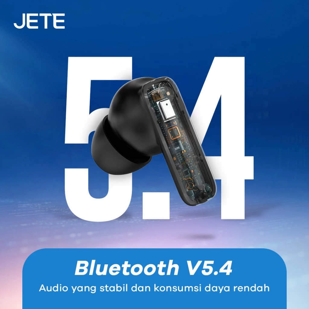 TWS Bluetooth JETE CE6 Earbuds 13 Hours Playtime New Color Futuristic Glow - Garansi 2th