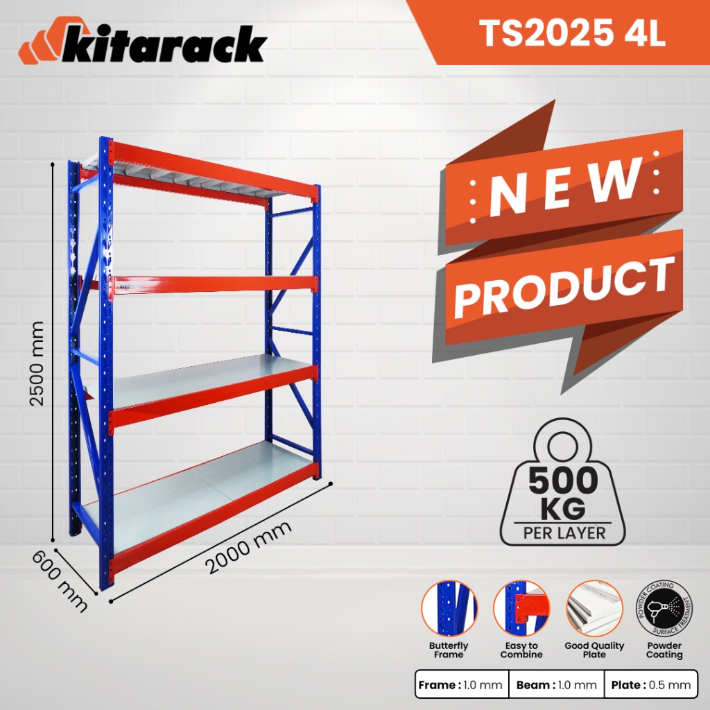 Jual TS2025 / TJ2025 Warehouse Rack KITARACK 500kg Panjang 2m x Lebar ...