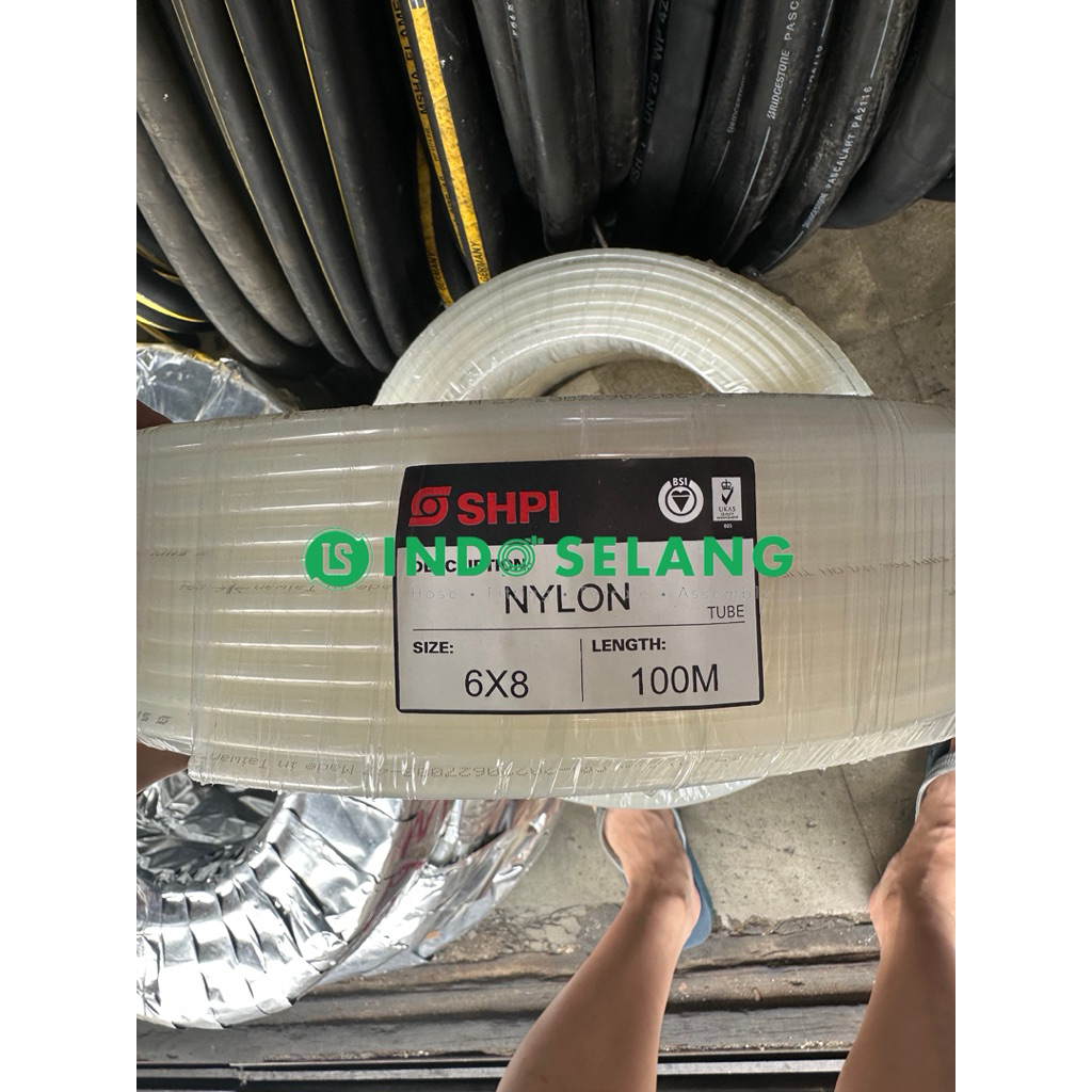 Jual INDOSELANG - NYLON TUBING 6MM X 8MM BENING PUTIH 100 METER 1 ROLL ...