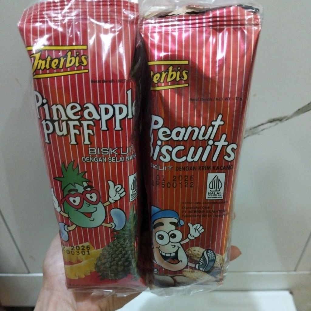 Jual Interbis Biscuit Pineapple / Krim Kacang ( 1 pack isi 10) halal ...