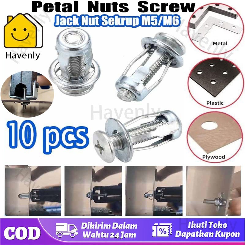Jual Jack Nut/Rivet Plat Metal Sekrup（10pcs） M4/M5 /M6 Rivet Fiser Mur ...