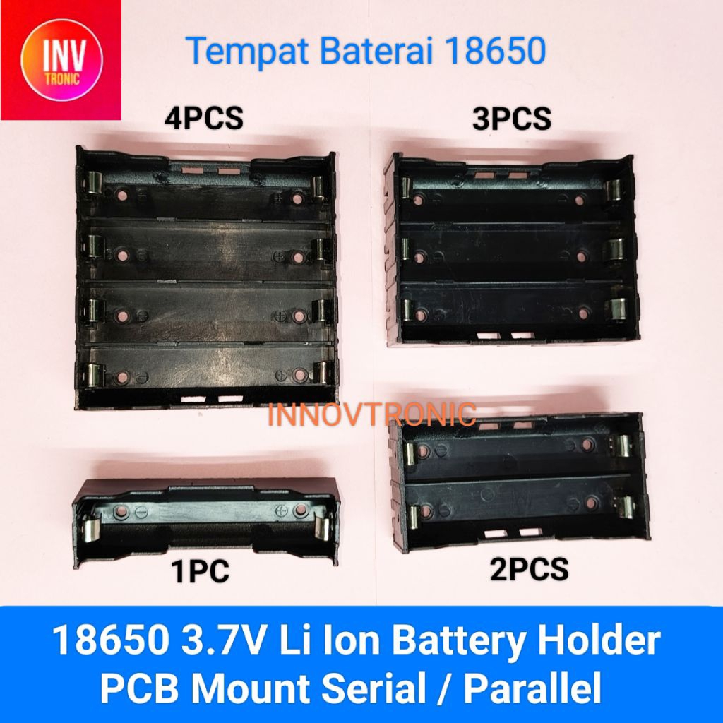 Jual Serial Parallel 1/2/3/4pcs 18650 3.7V Li Ion Battery Holder PCB ...
