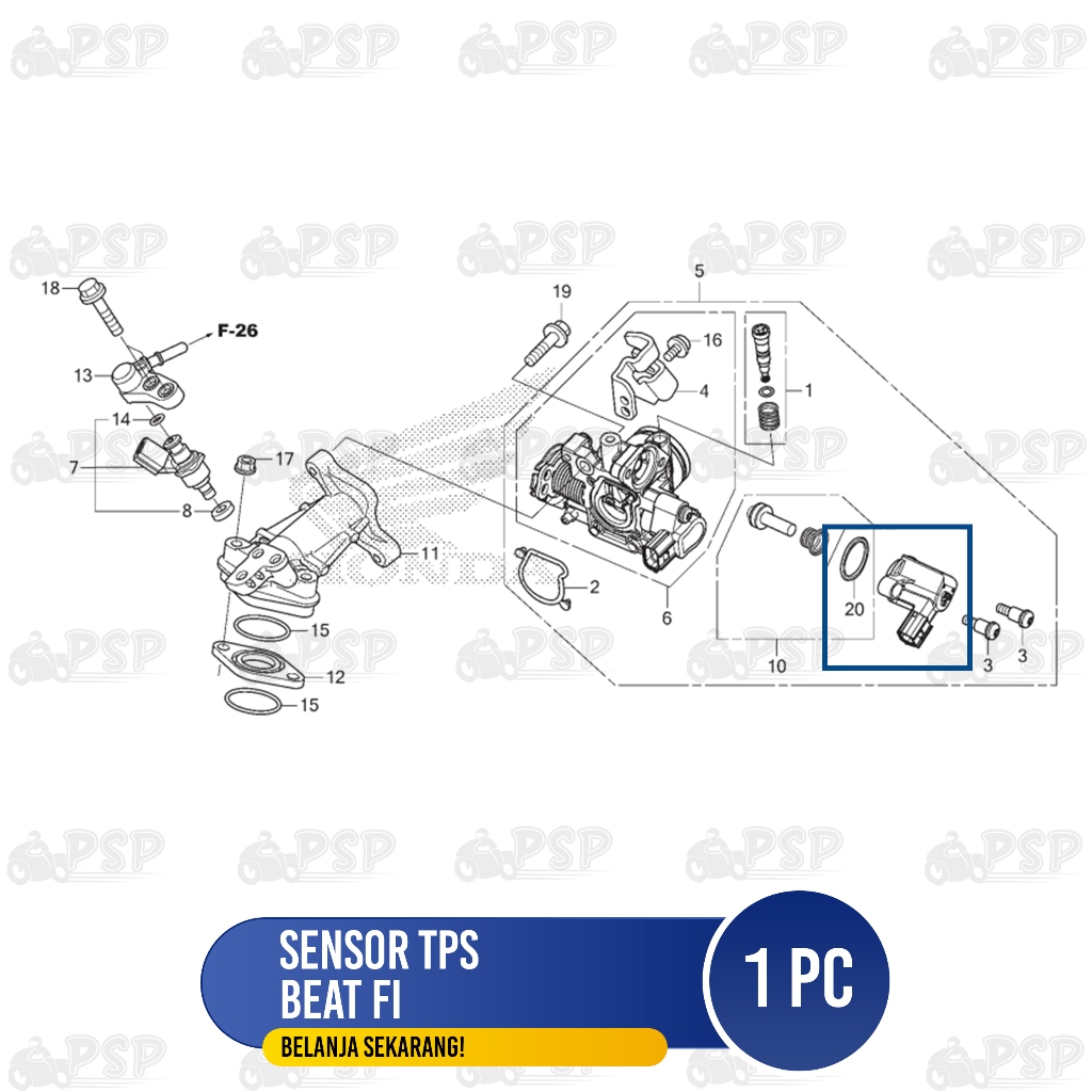 Jual Sensor TPS Beat FI - Indikator Setelan TVS Throttle Iner Gas Honda ...