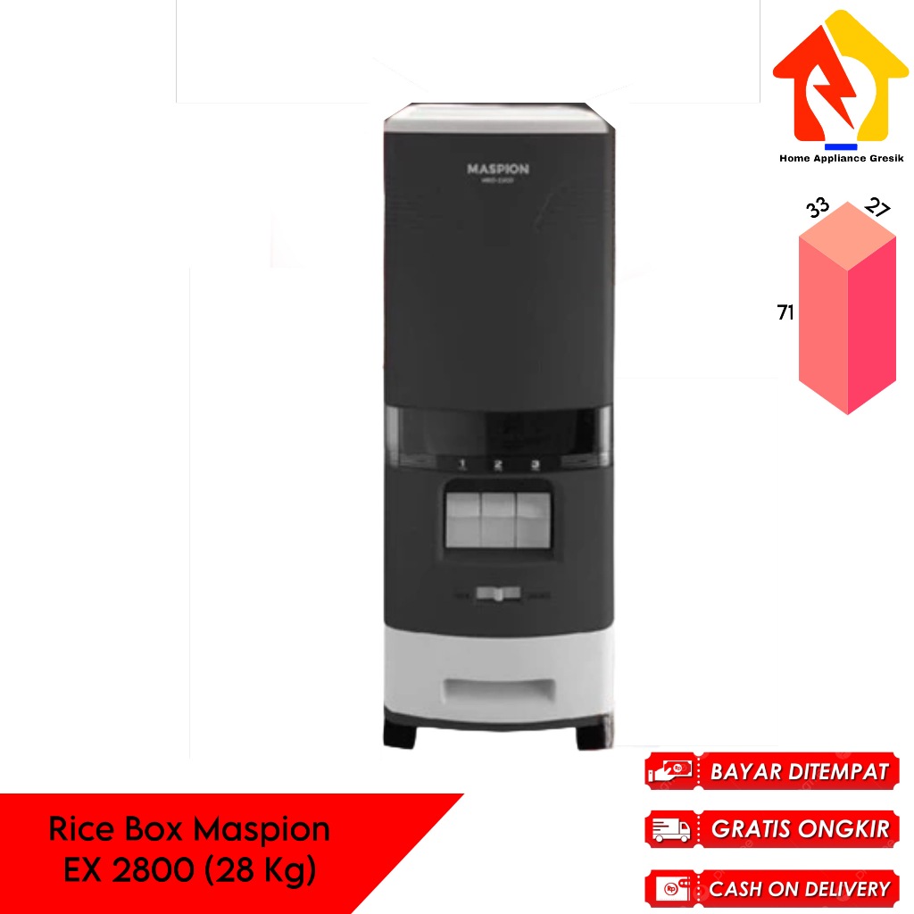 Jual Maspion EX 2800 Rice Box Penyimpan / Tempat Beras Maspion 2800 ...