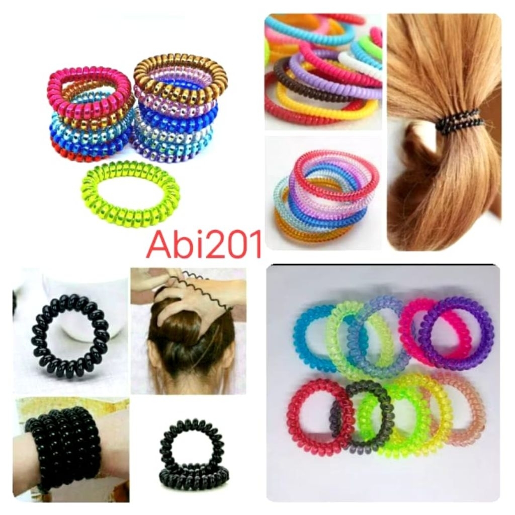 Jual IKAT RAMBUT SPIRAL BESAR WARNA/ 1 PCS | Shopee Indonesia