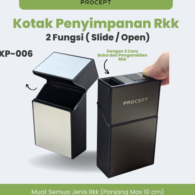Jual KODE X24Q ProCept Kotak Rokok Tempat Penyimpanan Slide Atas dan ...
