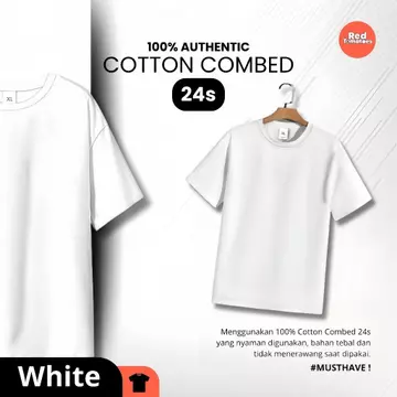Kaos Polos Lengan Pendek 24S Soft Cotton Combed Premium