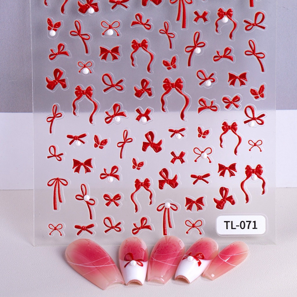 Jual TL-071 072 073 Sticker Kuku Nail Art Motif Pita Mutiara | Shopee ...