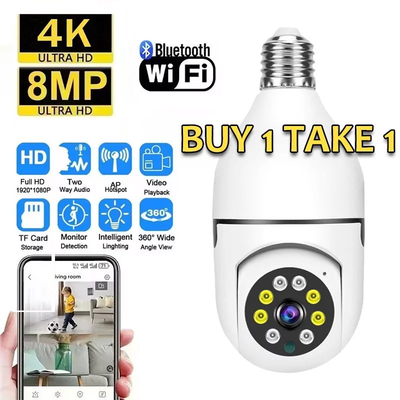 Cctv lampu 360 deraja v380 pro outdoor wifi full hd bohlam camera