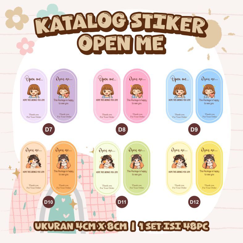 Jual [ 48 PCS ] STIKER OPENME - STIKER THANK YOU - STIKER LABEL KEMASAN ...