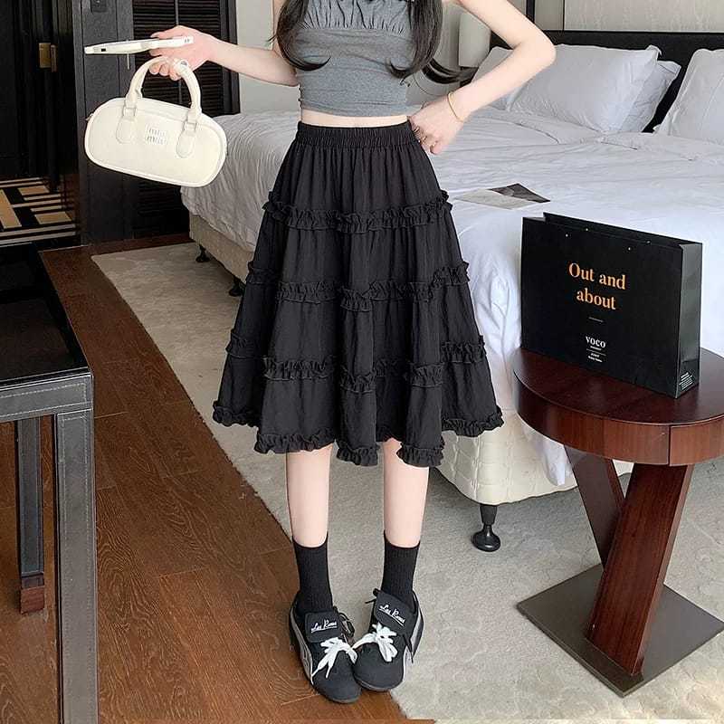 Jual Rok 7/8 Wanita Model A-Line Bahan polo linen All Size Fit to L ...