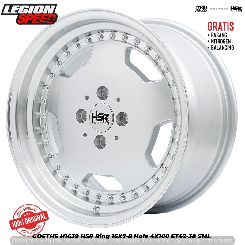 Jual Velg Model Monoblock R16 HSR GOETHE Pcd 4x100 lebar 7/8 buat ...